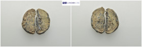 Byzantine Lead Seal (31mm, 22.75 g) Obv: Michael standing facing, holding labarum and globus cruciger. Rev: Christ enthroned facing, raising hand in b...