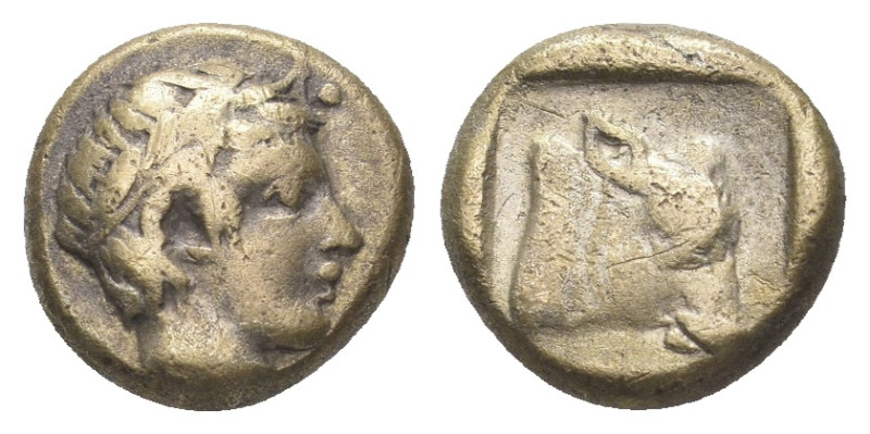 LESBOS. Mytilene (Circa 454-428/7 BC). Hekte.
Obv: Laureate head of Apollo to r...