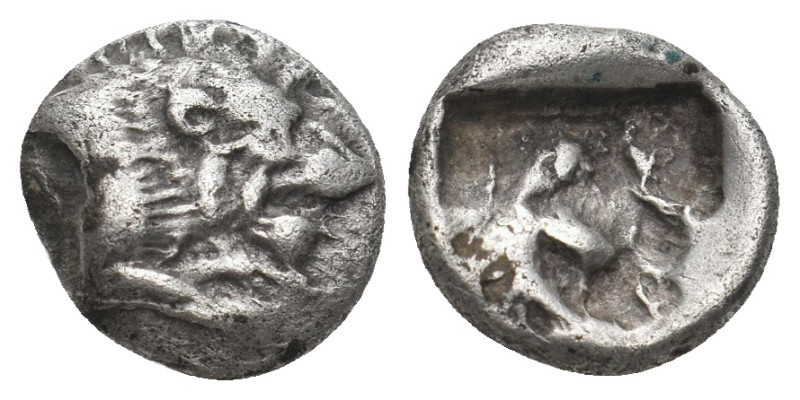 CARIA. Mylasa(?). 1/6 Stater (Circa 520-490 BC).
Obv: Forepart of lion right.
...