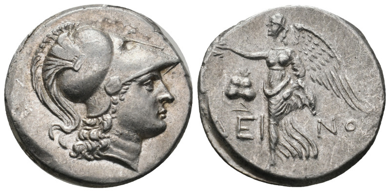 PAMPHYLIA. Side. Tetradrachm (Circa 205-100 BC). Dein-, magistrate.
Obv: Head o...