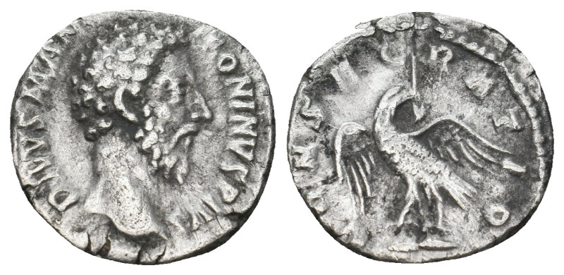 DIVUS MARCUS AURELIUS (Died 180). Denarius. Rome.
Obv: DIVVS M ANTONINVS PIVS.
B...