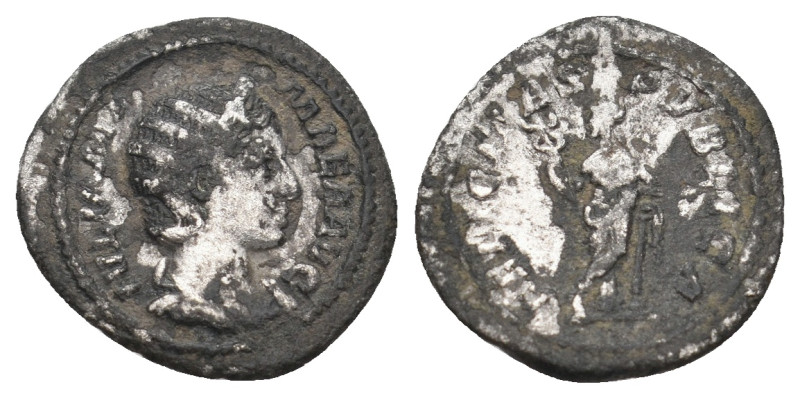 JULIA MAMAEA (222-235). Quinarius. Rome.
Obv: IVLIA MAMAEA AVG.
Draped and diade...