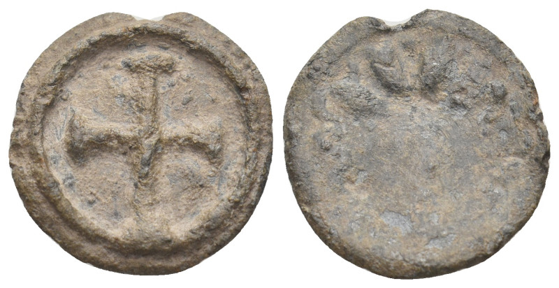 Anonymous issues. 4rd-6rd centuries AD. PB Tessera. 
Obv: Crude pelleted cross.
...