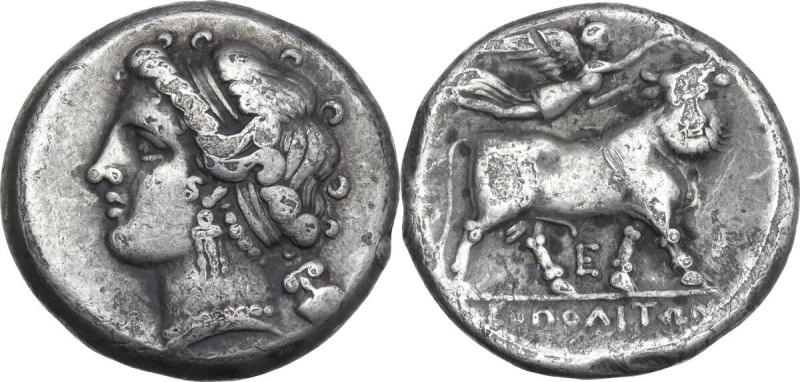 Greek Italy. Central and Southern Campania, Neapolis. AR Didrachm, c. 300-275 BC...