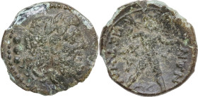 Greek Italy. Bruttium, Petelia. AE Quadrans, late 3rd century BC. Obv. Laureate head of Zeus right; behind, three pellets. Rev. ΠΕΤΗΛΙ/ΝΩΝ. Zeus stand...