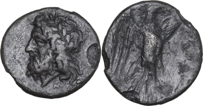 Sicily. Akragas. AR Litra, 278-275 BC. Obv. Laureate head of Zeus left. Rev. Eag...