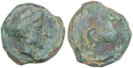 Sicily. Eryx. AE 14 mm, c. 4th century BC. Obv. Female head right. Rev. Horse standing right. HGC 2 325; CNS I 16; Buceti 52. AE. 3.70 g. 14.00 mm. Go...