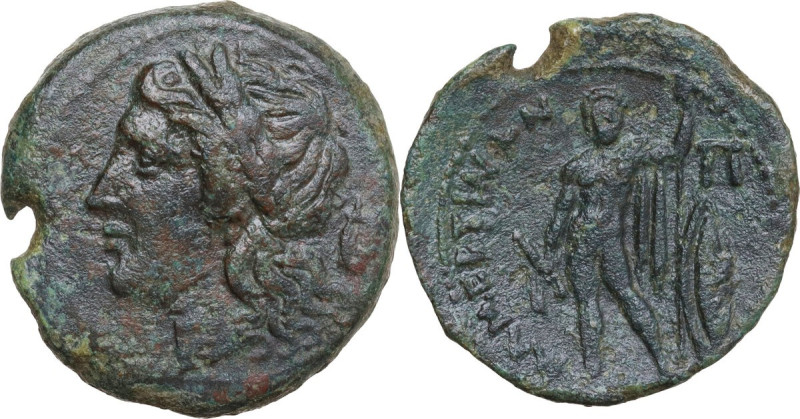 Sicily. Messana. Mamertinoi. AE Pentonkion, 270-220 BC. Obv. Laureate head of Ap...