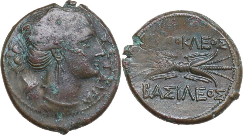 Sicily. Syracuse. Agathokles (317-289 BC). AE Litra, c. 295 BC. Obv. ΣΩTEIPA. He...