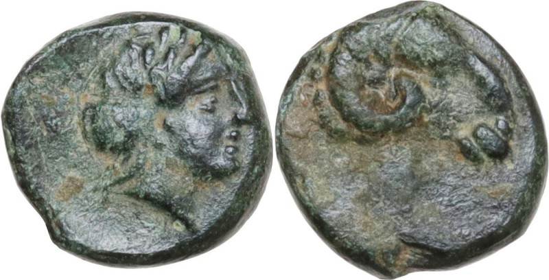 Greek Asia. Troas, Kebren. AE 9 mm, c. 387-310 BC. Obv. Laureate head of Apollo ...