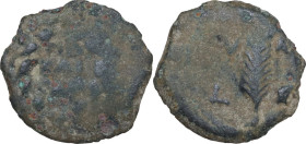 Greek Asia. Judaea, Jerusalem. AE Prutah in the name of Tiberius (14-37) and Julia Augusta (Livia), procurator Valerius Gratus (15-26), dated RY 11 (2...
