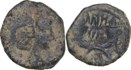 Greek Asia. Nabatea. Aretas IV (9 BC - 40 AD). AE 18mm, Petra mint, 9 BC - 40 AD. Obv. Busts of Aretas and Shuqailat right. Rev. Crossed cornucopiae. ...
