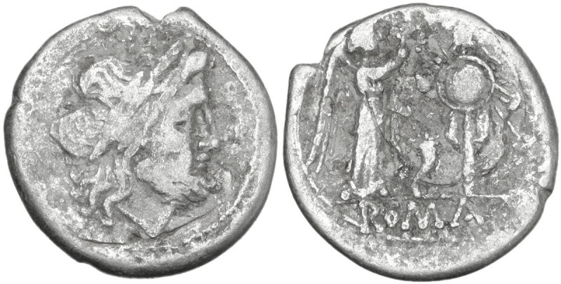 Cornucopiae series. AR Victoriatus, uncertain Campanian mint (Capua?), 208 BC. O...