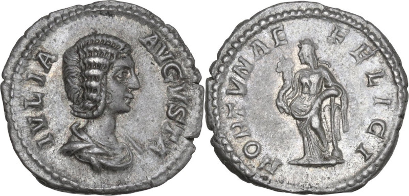 Julia Domna (died 217 AD). AR Denarius, Rome mint, 196-211. Obv. IVLIA AVGVSTA. ...