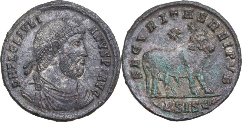 Julian II (360-363). AE 29 mm. Siscia mint. Obv. DN FL CL IVLIANVS PF AVG. Pearl...