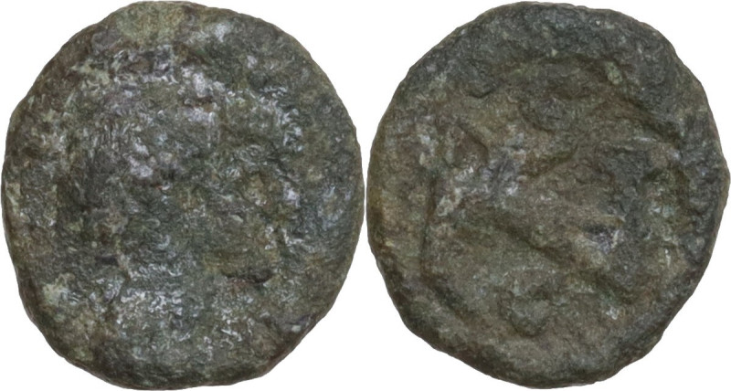 Ostrogothic Italy, Witigis (536-539). AE 10 mm. in the name of Justinian I, Rave...