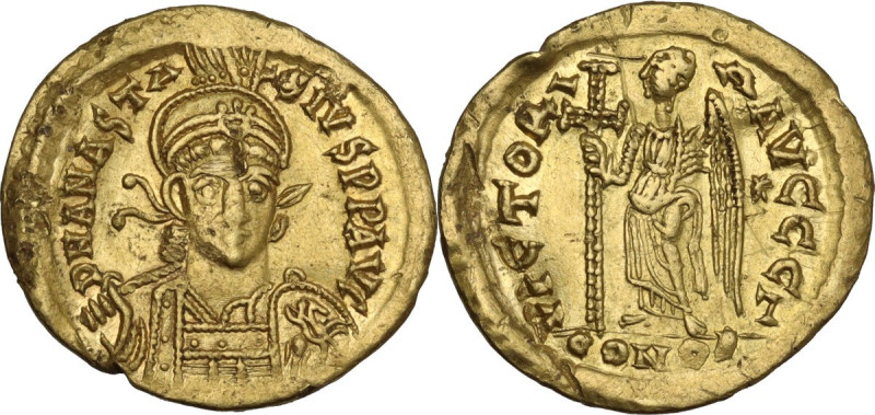 Anastasius I (491-518). AV Solidus, Constantinople mint, c. 492-507 AD. Obv. DN ...