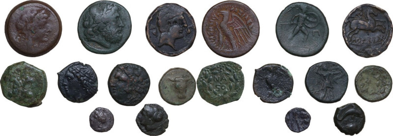Greek World. Multiple lot of nine (9) AE and AR unclassified Greek coins.