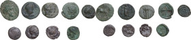 Greek Italy. Lot of 9 unclassified AE denominations. AE. About VF:Good F:F.