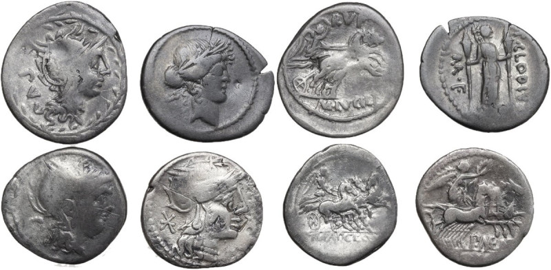 Roman Republic. Multiple lot of four (4) unclassified silver coins.