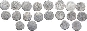 Roman Republic. Multiple lot of ten (10) unclassified silver Victoriati. Nice study lot.
