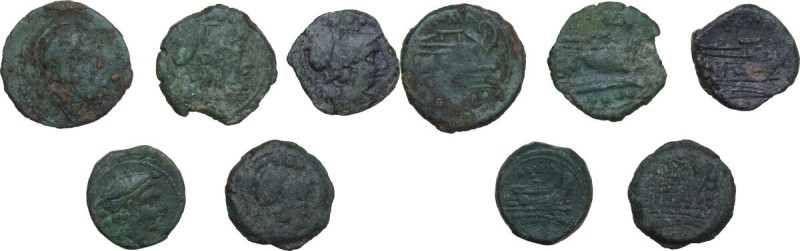 Roman Republic. Multiple lot of five (5) unclassified AE coins.