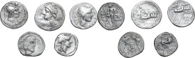 Roman Republic. Multiple lot of five (5) unclassified AR Denarii.