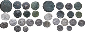 Roman Republic. Multiple lot of fifteen (15) AE and AR unclassified Roman Republican coins.