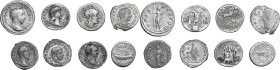 Roman Republic and Empire. Multiple lot of eight (8) AR and AE/AR coins from the Roman Republic to the Roman Empire.