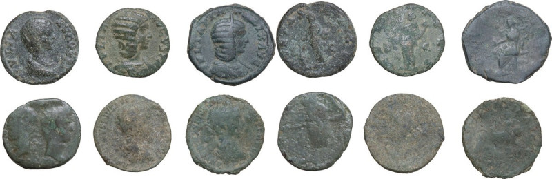 The Roman Empire. Multiple lot of six (6) unclassified AE cast limes coins.