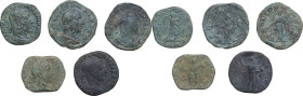 The Roman Empire. Multiple lot of five (5) AE unclassified Sestertii.