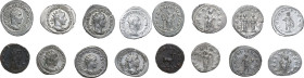 The Roman Empire. Multiple lot of eight (8) unclassified AR Antoninianii.