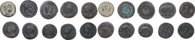 The Roman Empire. Multiple lot of ten (10) unclassified AE late roman coins.