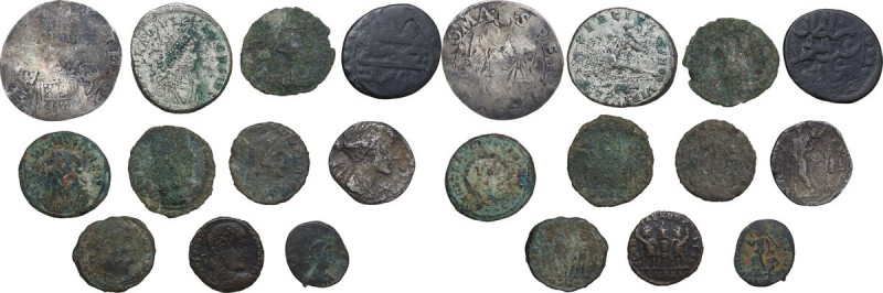 Miscellanea. Lot of eleven (10) AE and AR coins from the Roman Republic to the R...