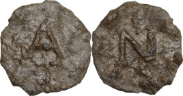 The Roman Empire. PB Tessera. D/ Letter A. R/ Letter N. PB. 5.44 g. 20.50 mm. Good VF.