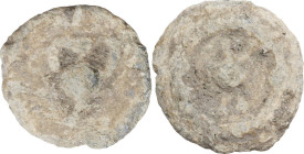 The Roman Empire. PB Tessera, 1st century BC-1st century AD. D/ Amphora. R/ Wheel. PB. 4.47 g. 17.00 mm. Good F.