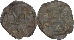 The Roman Empire. PB Tessera, 1st century BC-1st century AD. D/ Q F / P. R/ L V / D. PB. 3.38 g. 22.50 mm. About VF.