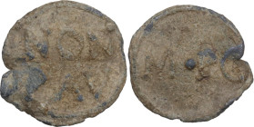 The Roman Empire. PB Tessera, 1st century BC-1st century AD. D/ NON / PAV. R/ M • P C. PB. 3.34 g. 19.00 mm. VF.