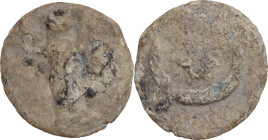 The Roman Empire. PB Tessera, 1st century BC-1st century AD. D/ Standing figure. R/ Six-rayed star within crescent. PB. 2.65 g. 16.00 mm. Good F/About...