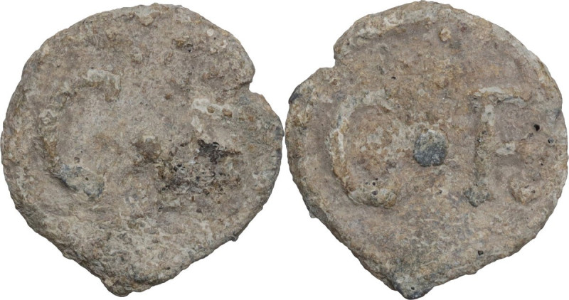 The Roman Empire. PB Tessera, 1st century BC-1st century AD. D/ C • F. R/ C • F....