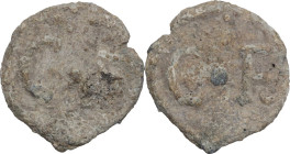 The Roman Empire. PB Tessera, 1st century BC-1st century AD. D/ C • F. R/ C • F. PB. 3.85 g. 19.00 mm. About VF.