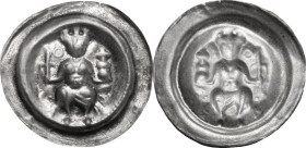 Germany. Hermann I (1190-1217). AR Bracteata, Thüringia, Kassel. Theime 1122. AR. 0.93 g. 35.00 mm. Toned. About VF.