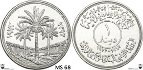 Iraq. Republic (1958- ). Dinar 1392 (1972) 25th anniversary of the Central Bank. KM 137. AR. 30.88 g. 40.00 mm. Encapsulated by Classical Coin Grading...