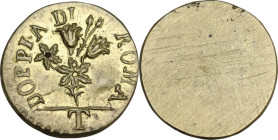Italy. Roma. Trade weight for a Doppia romana, T in exergue; first half of the XIX century. Zavattoni 301. AE. 2.73 g. 19.50 mm. EF.