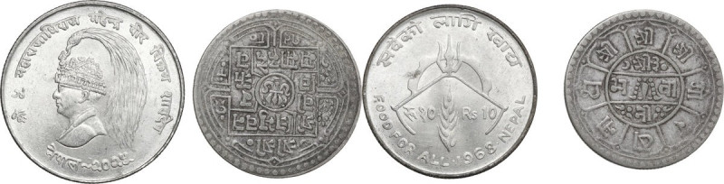Nepal. Lot of two (2) unclassified AR denominations. AR.