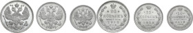 Russia. Lot of three (3) AR coins: 20 kopecks 1913; 15 kopecks 1913; 10 kopecks 1913. AR.