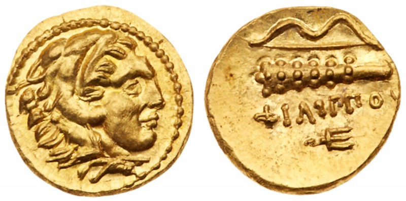 Kingdom of Macedon, Philip II, Gold Quarter Stater (2.13 g, 11h), 356-336 BC. Mi...