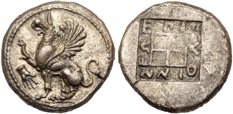 Thrace, Abdera. Silver Tetradrachm (14.35 g), ca. 450-425 BC. Pythinnes, magistr...