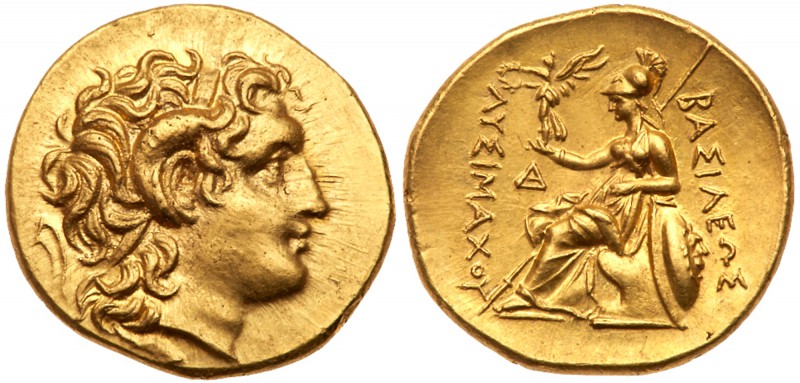 Thracian Kingdom. Lysimachos. Gold Stater (8.38 g), as King, 306-281 BC. Uncerta...