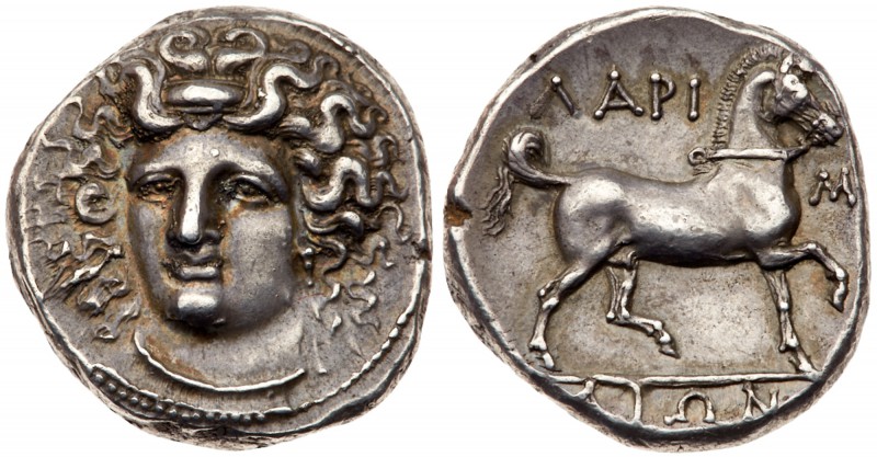 Thessaly, Larissa, Silver Stater (12.25 g, 6h), 356-342 BC. Head of nymph Lariss...